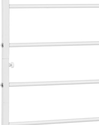 MyGift 4 Foot Tall Modern White Metal Wall Mounted Horizontal Bars Trellis, Outdoor Hanging Support Frame for Climbing Garden Plants and Crawling Vines - Image 6