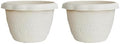 Flower pots Round Durable Resin Planter Large Planters for Outdoor Plants gardenix Decor Planters(White,21cm) by Unknown