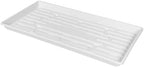 SUNPACK 10" x 20" Heavy Duty Shallow Plastic Seed Starting Tray, White, 1" (Pack of 10) - Lined with Drainage Holes for Excess Water and Aeration, Ideal for Greenhouses or Indoor Gardening - Image 2