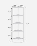 TUTOTAK Corner Shelf with LED Light, 5-Tier Corner Bookshelf - Image 2