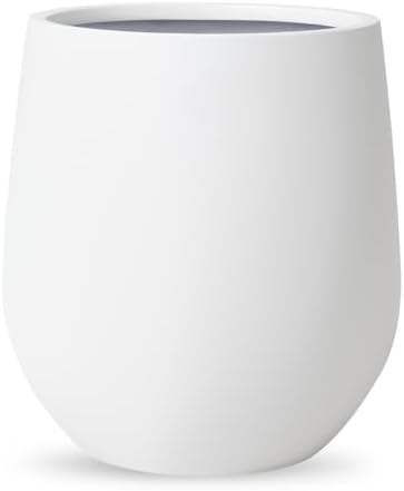 KUTE NEST 15" Premium Corso Fiberstone Outdoor Planter - White by KuteNest