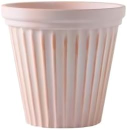 Vintage Boho White Terracotta Flower Pots, Breathable Clay Planters, Roman Decorative Pots for Indoor & Outdoor, Garden Planters for Patio, Balcony Home Décor (Roman vertical pattern, 20*18cm) by Unknown