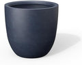 Kante Round Concrete Planter, Large Outdoor Indoor Garden Pots with Drainage Hole, 18-Inch Diameter Flower Pots for Patio, Garden and Home, Charcoal by Unknown