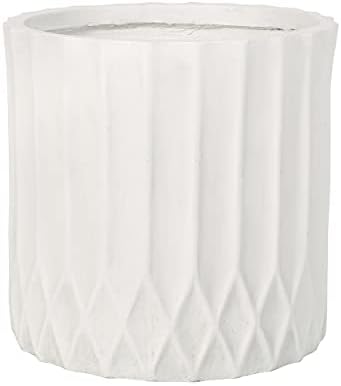 Christopher Knight Home Jorine Cast Stone Planter, Lightweight Concrete Plant Pot, Geometric Design Garden Urn, Round Flower Pot, Ourdoor Plant Urn for Backyard, No Assembly Needed, Antique White - Image 4