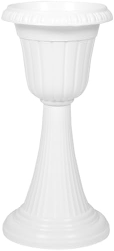 Happyyami Flower Pot Outdoor Planter Urn Flower Vase Wedding Flower Trumpet Vase Greek Column Urn Flower Pot Flower Pots for Urn Pot Decorative Urns Plastic European Style Pillar White by Happyyami