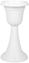 Happyyami Flower Pot Outdoor Planter Urn Flower Vase Wedding Flower Trumpet Vase Greek Column Urn Flower Pot Flower Pots for Urn Pot Decorative Urns Plastic European Style Pillar White by Happyyami