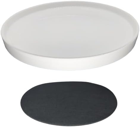 Yukfona Ceramic Plant Saucer Tray 1 Pcs 10 Inch White, 10.83" OD x10.24 ID x1.1 Deep| Fits Flower pots Bottom≤ 10.24", Heavy Duty Glazed Round Planter Drip with Catch Basin for Indoor Outdoor Plants by YUKFONA