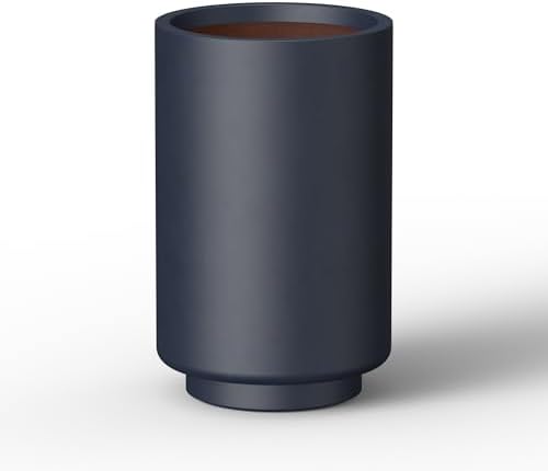 Kante Accent Round Tapered Charcoal Concrete Planter 20.1" Tall, Outdoor by Unknown