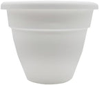 The HC Companies Caribbean Planter Pot - Outdoor & Indoor Plant Pot with Drainage Hole & Plug - Rolled Rim Plastic Pots for Plants & Flowers - Decorative Plant Pot (14" White, Pack of 1) by TheHCCompanies