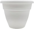The HC Companies Caribbean Planter Pot - Outdoor & Indoor Plant Pot with Drainage Hole & Plug - Rolled Rim Plastic Pots for Plants & Flowers - Decorative Plant Pot (10" White, Pack of 1) by TheHCCompanies