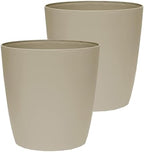 The HC Companies Aria Round Self-Watering Pot - Lightweight Plastic Planter for Herbs & More - Durable Plant Pots for Indoor Plants & Outdoor Plants (16" Beige, Pack of 2) by TheHCCompanies