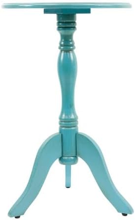 Decor Therapy Simplify Round Pedestal Accent Side Table, Chic & Compact MDF Furniture for Traditional Stylish Spaces - Turquoise - (15" x 15" x 24") by Unknown