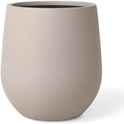KUTE NEST 11.4" Premium Corso Fiberstone Outdoor Planter - Taupe by KuteNest