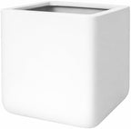 KUTE NEST 11" Premium Cubo Fiberstone Square Planter - White by KuteNest