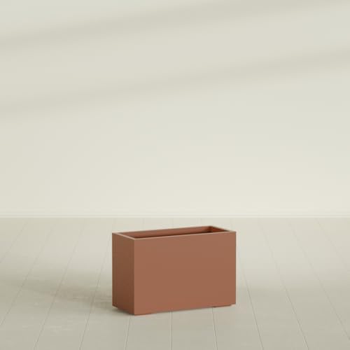 Greenline Leo Tall Rectangular Fiberglass Planter, Outdoor Planter Box - Image 3