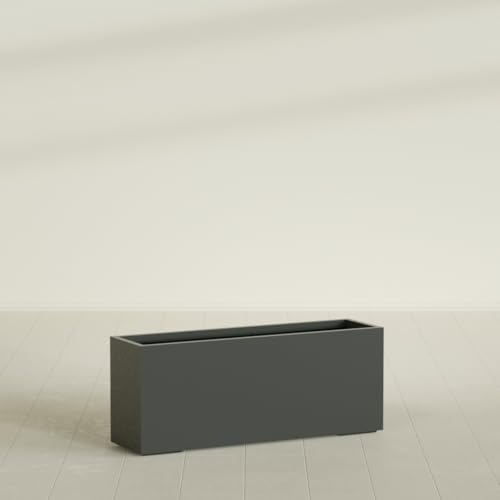 Greenline Leo Tall Rectangular Fiberglass Planter, Outdoor Planter Box - Image 3