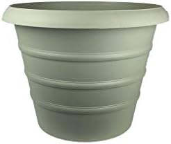 The HC Companies 12 Inch Marina Planter Lightweight Indoor Outdoor Plastic Plant Pot for Herbs and Flowers, Seafoam by TheHCCompanies