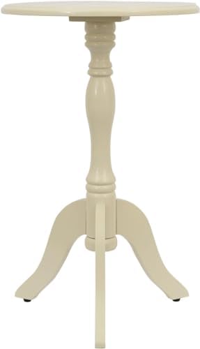 Decor Therapy Simplify Round Pedestal Accent Side Table, Chic & Compact MDF Furniture for Traditional Stylish Spaces - Buttermilk - (15" x 15" x 24") by Unknown