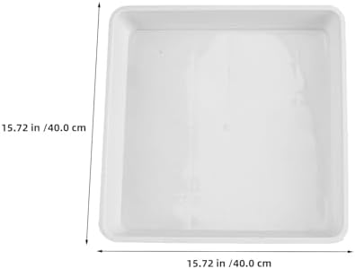 2pcs Square Plastic Plant Saucer 15.7 Inch for Potted Plants - Flower Pot Water Catcher Tray for Indoor Outdoor Use White - Image 4