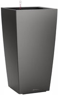 CUBICO 30 Charcoal Metallic, Self-Watering Tall Planter, H22 L11.8 W11.8 in by LECHUZA