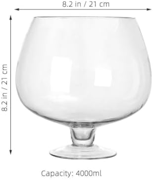 POPETPOP Bowl Glass Vase Clear Bubble Bowl Goblet Shaped Plant Terrarium Goldfish Bowl for Home Office Tabletop Decor, 21.00X21.00X21.00CM, Transparent - Image 6