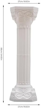White Plastic Roman Columns Wedding Decor, 2 Pack 34.65 Inch Decorative Roman Pillar Pedestal Stand, Flower Pot Holder for Wedding Party Ceremony Garden Patio Lawn Decor - Image 4