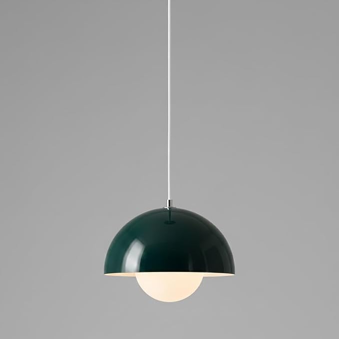 Modern Flowerpot Pendant Light, Pink Hanging Lamp, Nordic Chandelier, Metal Dome Ceiling Light Fixture, for Kitchen Island, Dining Room, Bedroom, Bar, Office Decor(Walnut Grain) by Unknown