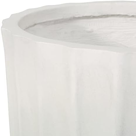 Christopher Knight Home Jorine Cast Stone Planter, Lightweight Concrete Plant Pot, Geometric Design Garden Urn, Round Flower Pot, Ourdoor Plant Urn for Backyard, No Assembly Needed, Antique White - Image 7