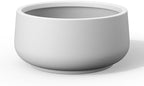 Kante Accent Round Bowl White Concrete Planter 14.2" Dia, Outdoor by Unknown