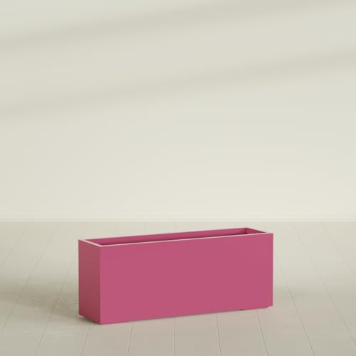 Greenline Leo Tall Rectangular Fiberglass Planter, Outdoor Planter Box - Image 3