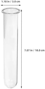4pcs Plant Propagation Tubes Glass Test Tube Vase Replacement Clear Hydroponic Flower Vase for Home Office Wall Decor Desktop Decorations (Without Stand) (18.00X3.00X2.50CM) - Image 3