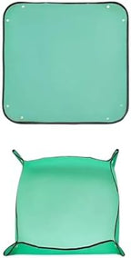 2 PCS Foldable Waterproof Repotting Mat 1x1m Portable Gardening Station for Indoor, Keeps Home Clean for Potting, Pruning & Plant Care for Plants Transplanting(Green) by Unknown