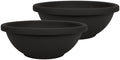 The HC Companies Garden Bowl Shallow Garden Bowl, 13 Inch, Black, 2-Pack by TheHCCompanies