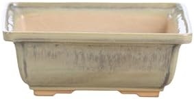 Willow Bonsai Ceramics Square Bonsai Pot 6 Inch – Low‑Profile Square Ceramic Bonsai & Succulent Pot with Accentuated Rim, High‑Fired Frost‑Proof Stoneware, Handmade in USA (Copenhagen, 6inch) by Handmade