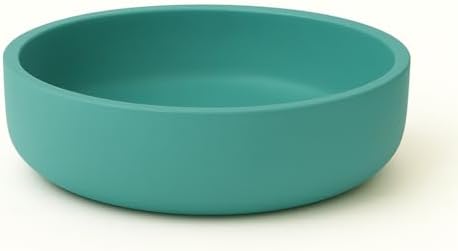 Concrete Succulent Pot Bowl, Modern Decor, Gift, Wedding/Shower Favor, Candle Vessel, 6 in (Charcoal, with Drainage Hole) (Teal, with Drainage Hole) by Unknown