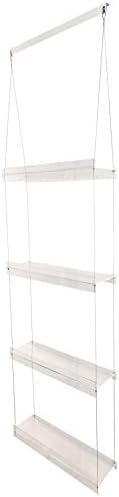 Hanging Acrylic Shelves for Windows (16" Wide, 4 Shelves - 55" Tall) by SUPREMETECH