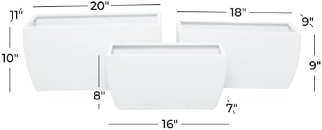 Deco 79 CosmoLiving by Cosmopolitan Metal Indoor Outdoor Planter, Set of 3 20", 18", 16" W, White - Image 3