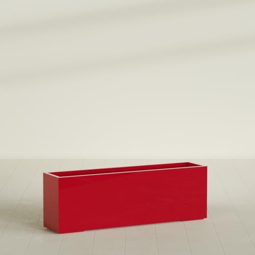 Greenline Leo Tall Rectangular Fiberglass Planter, Outdoor Planter Box - Image 3