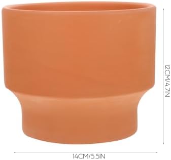 Terracotta Succulent Plant Pot Small Round Ceramic Flower Planter 14x12cm Breathable Clay Bonsai Pot for Indoor Outdoor Gardening - Image 2