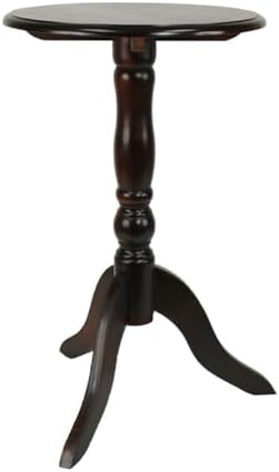 Decor Therapy Simplify Pedestal Accent Table, Aged Cherry 15" x 15" x 24" - Image 4