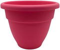 The HC Companies Caribbean Planter Pot - Outdoor & Indoor Plant Pot with Drainage Hole & Plug - Rolled Rim Plastic Pots for Plants & Flowers - Decorative Plant Pot (14" Pink Rose, Pack of 1) by TheHCCompanies