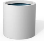 Kante White Concrete Planter 12.9" Tall All-Weather Round Accent Pot by Unknown