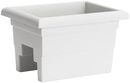 Root & Vessel Countryside Railing Planter Box, 16 Inch, White by Novelty