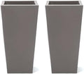 Step2 Tremont Tall Square Tapered Planter, 28" 2-Pack, Indoor/Outdoor Plants, Efficient Drainage, Durable Resin, Dark Cedar by Unknown