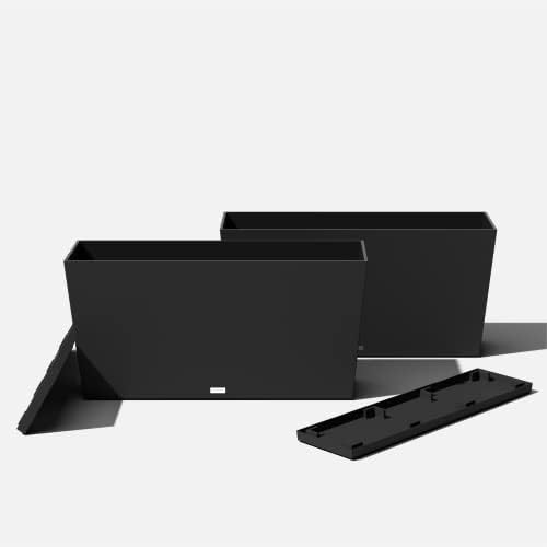 Veradek Pure Series Midori Planter & Drip Tray - Wide Outdoor Planter Set - Image 3