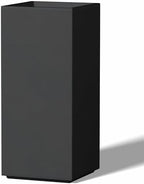 Kante Black Concrete Planter 19.9" Tall All-Weather Square Small Pot by Unknown