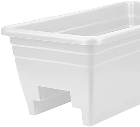 The HC Companies 24 Inch Heavy Duty Deck Rail Planter Boxes, White, 5-Pack - Image 2