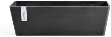 Ecopots Bruges Rectangular Flower Planter, Dark Grey, 17.75" by ECOPOTS