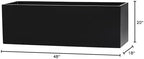 Belmont Rectangle Fiberglass Planter Box, Black, L:48" x W:18" x H:20" - Image 4