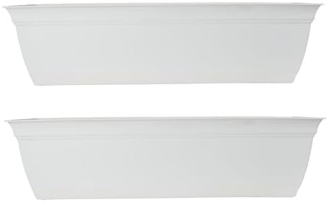 The HC Companies Eclipse Window Planter Box, 24 Inch, White, 2-Pack by TheHCCompanies